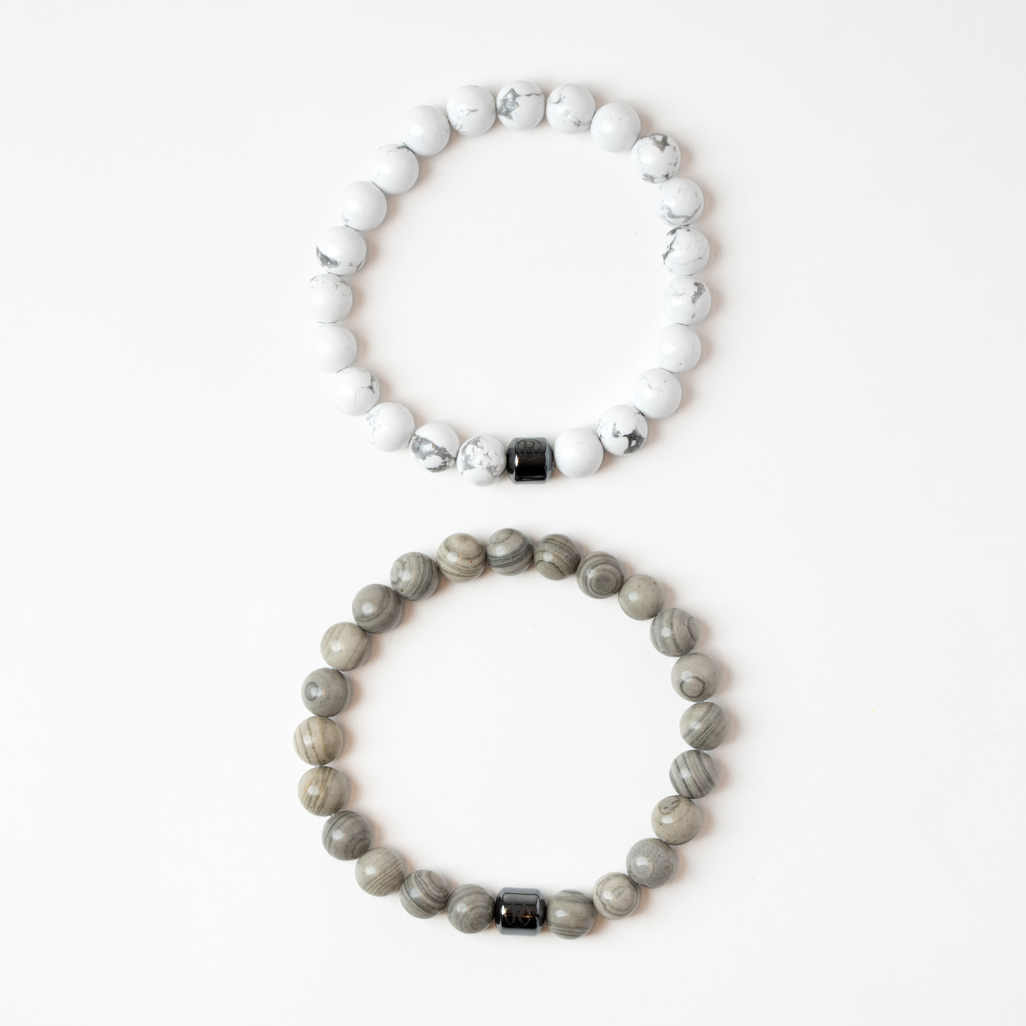 Marble Bracelet - Light Gray & White