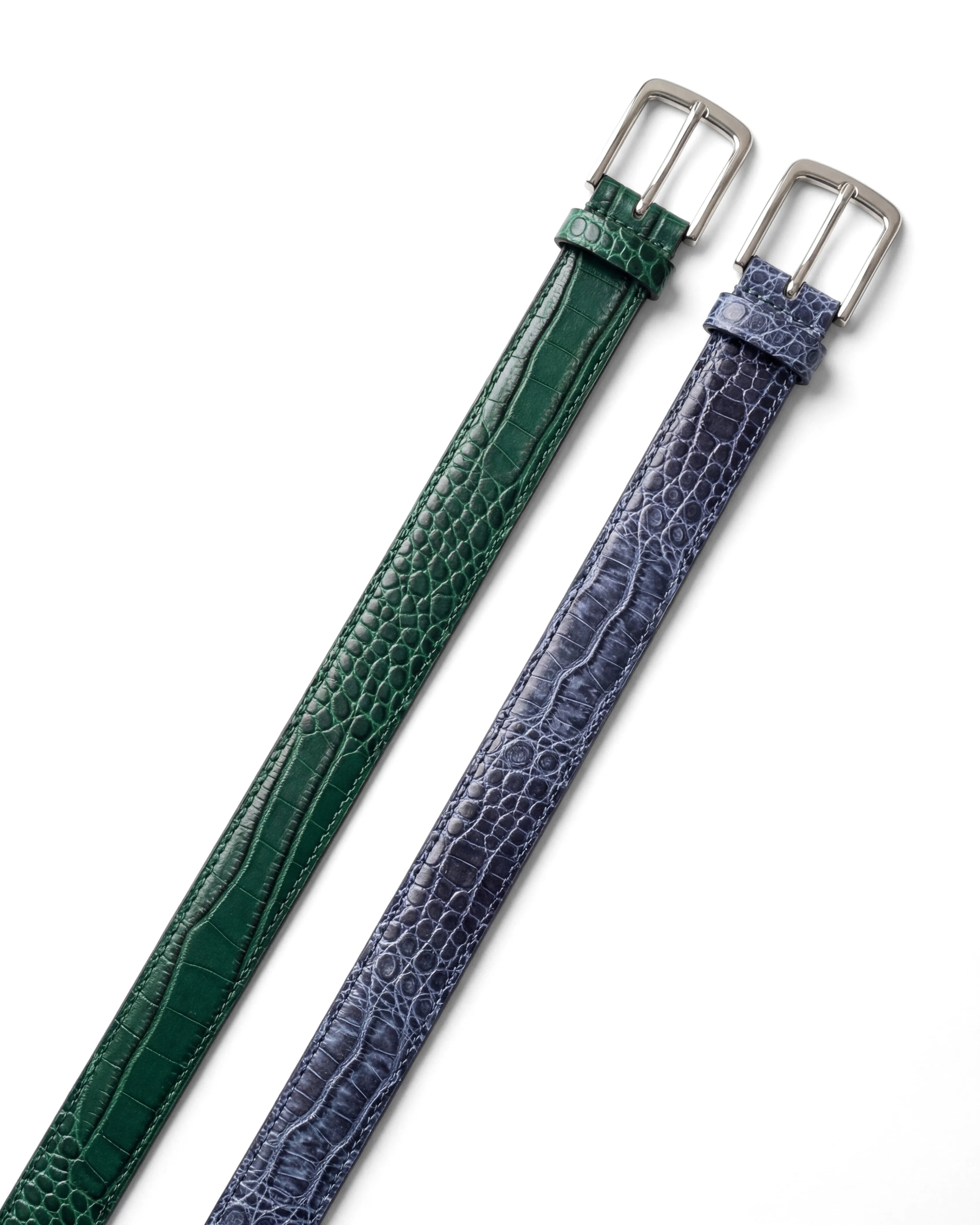 Crocodile Embossed Leather Belt