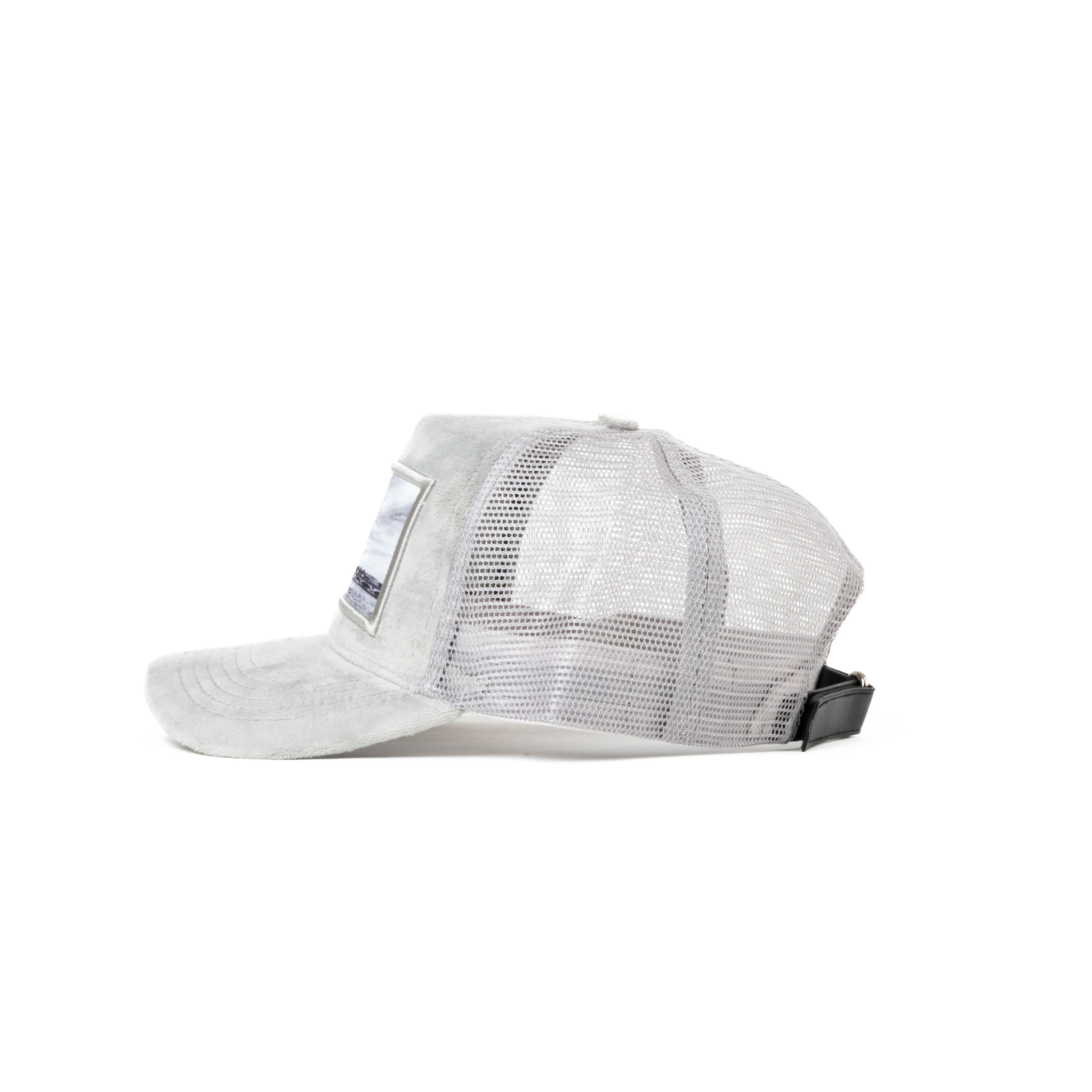 Velvet Cap Combination - Light Grey & White