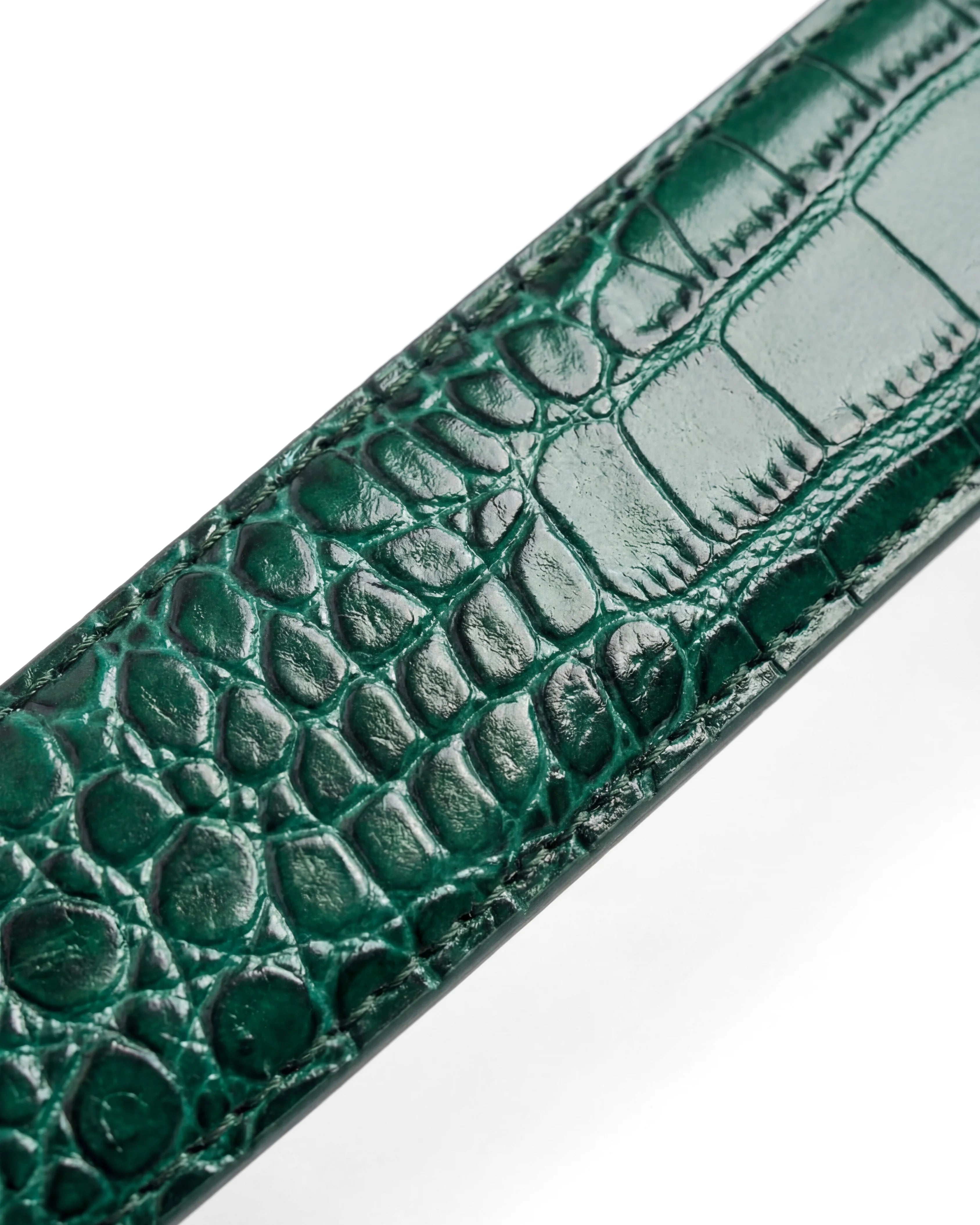 Crocodile Embossed Leather Belt
