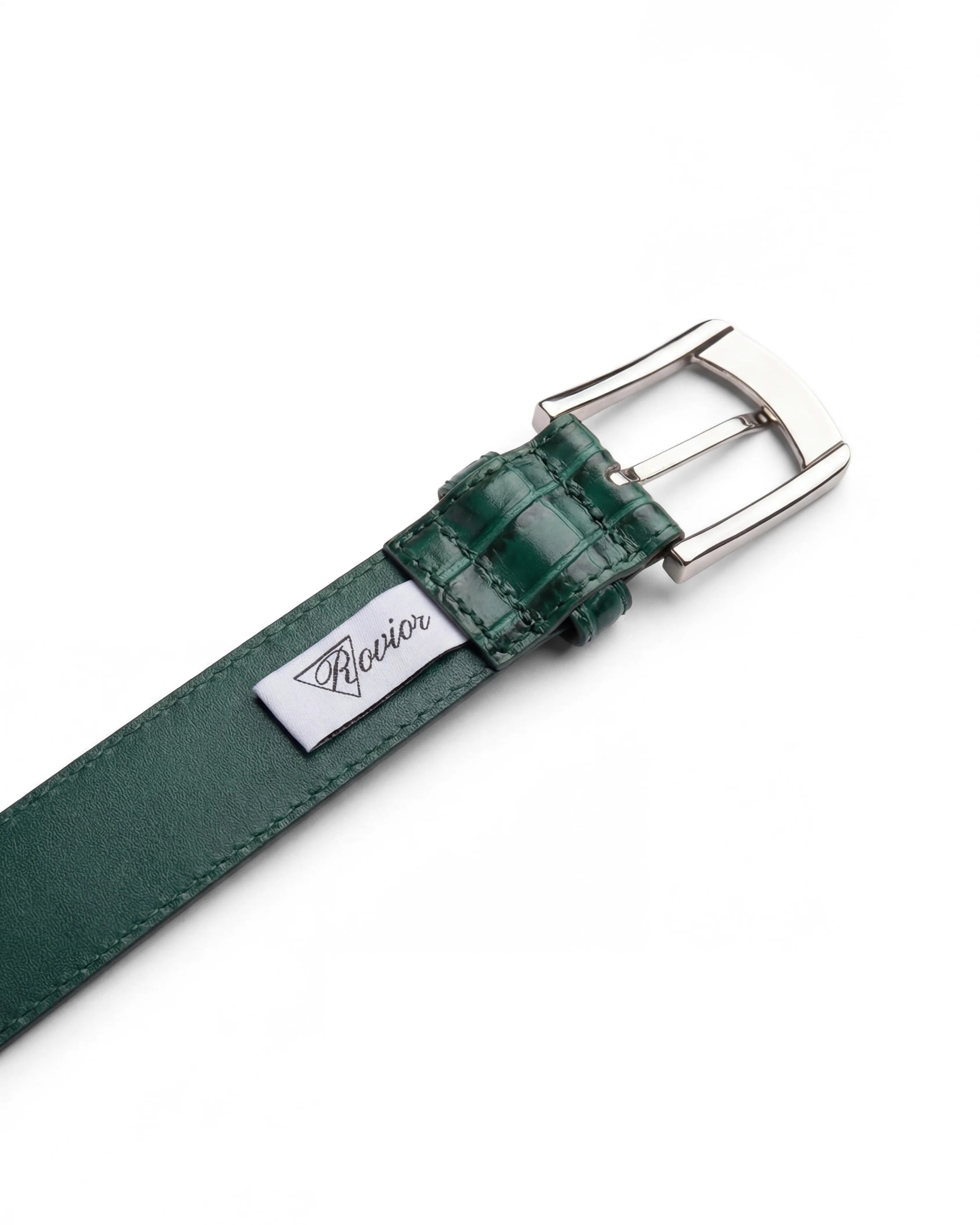 Crocodile Embossed Leather Belt