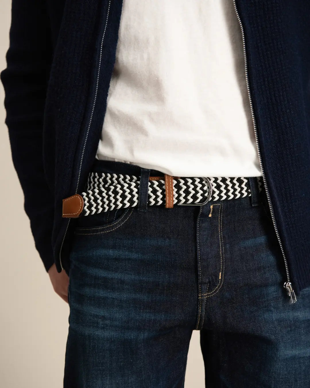 Braided Belt - Black & White