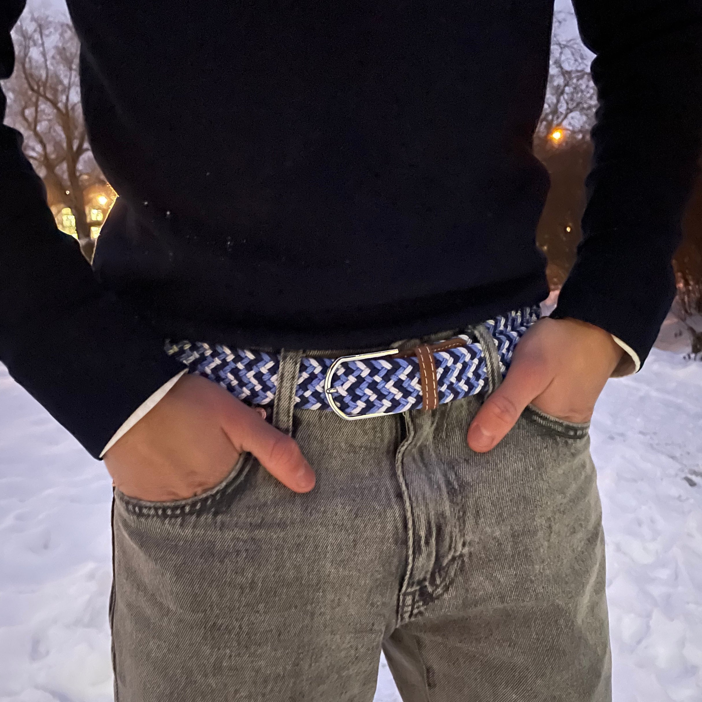 Braided Belt - Light Blue