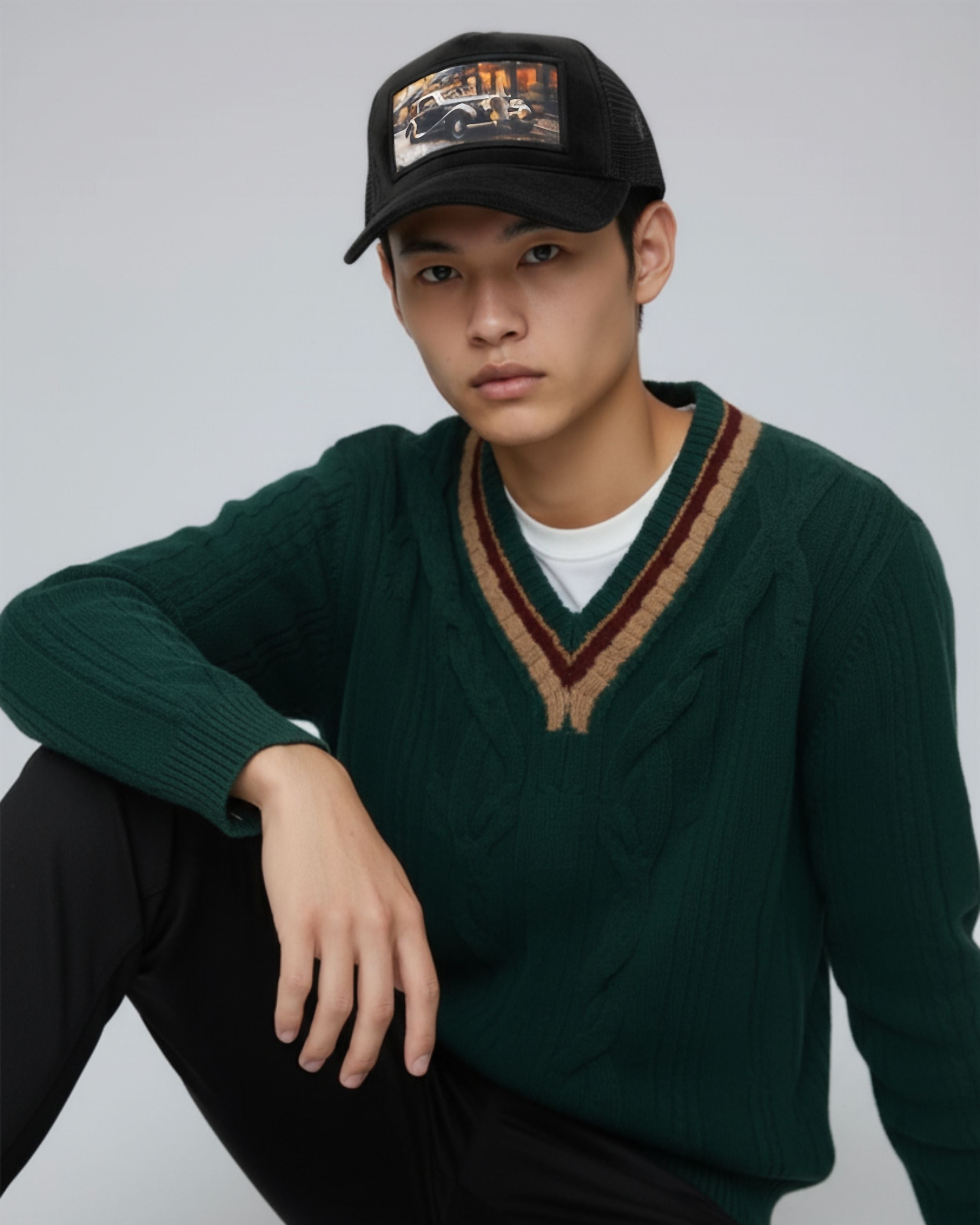 Bil Velvet Keps - Svart